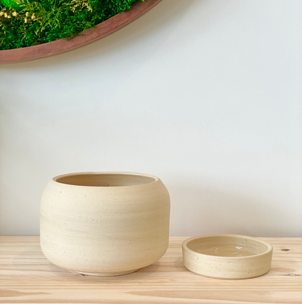 BYUN CERAMICS Handmade Lantern Pot with Saucer