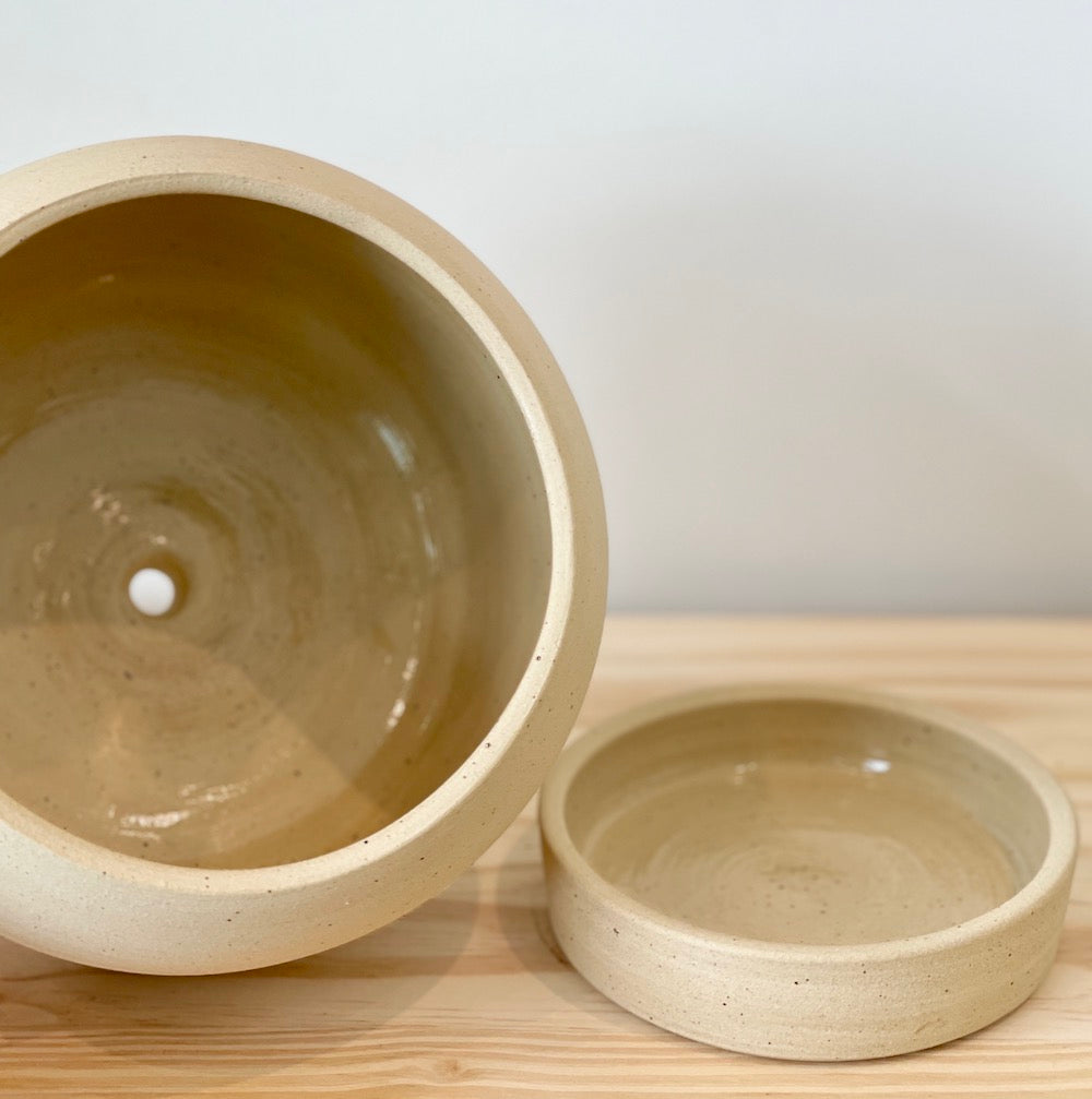 BYUN CERAMICS Handmade Lantern Pot with Saucer