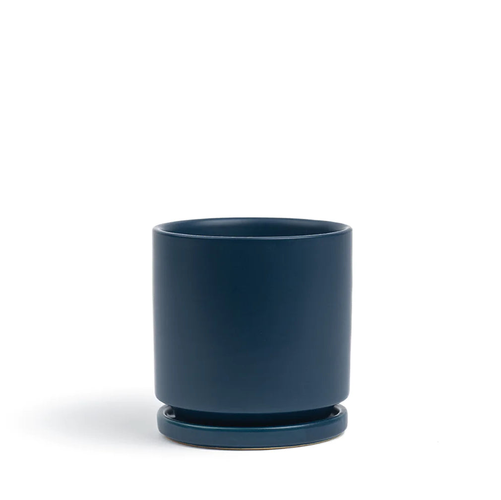 MOMMA POTS Gemstone Cylinder Pots with Saucer - Midnight Blue (Various Sizes)