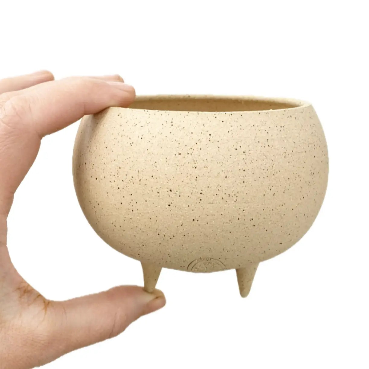 Footed Mini Planter - Speckled Tan